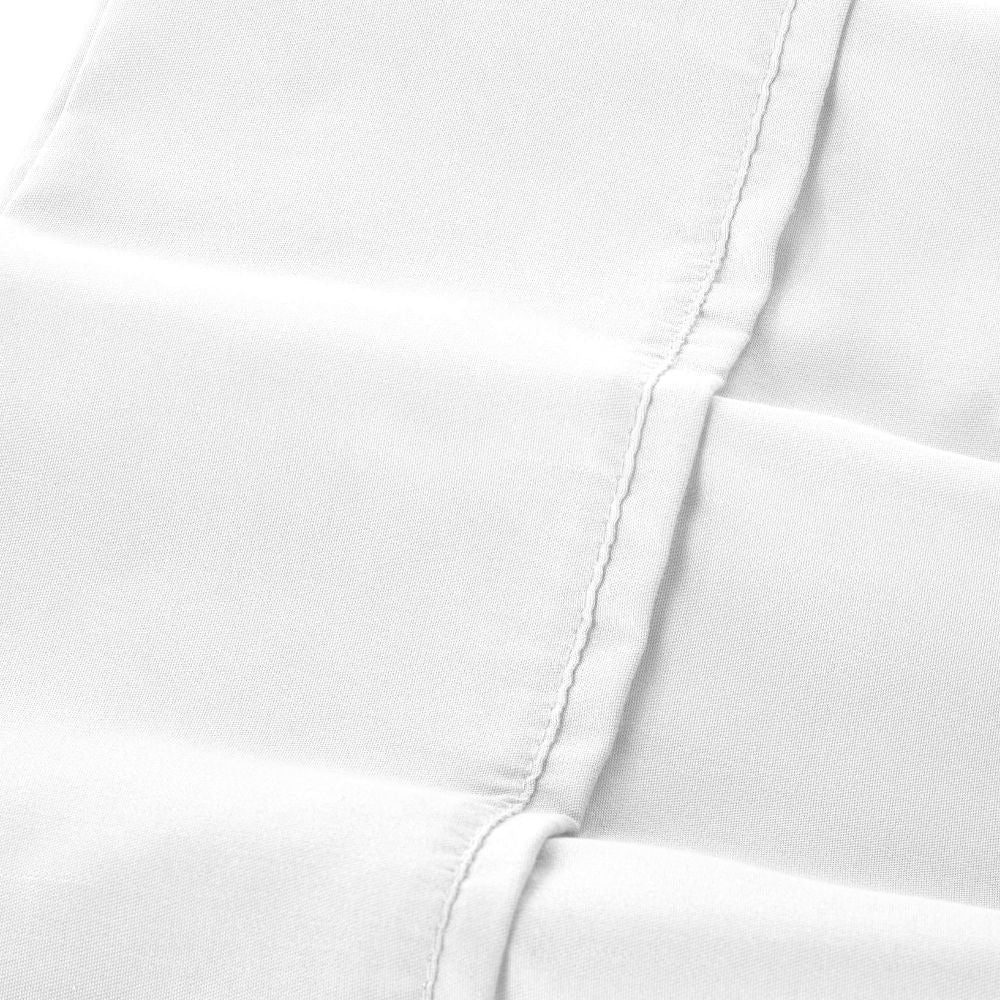 Myla 4 Piece Full Sheet Set Stitched White Microfiber By Casagear Home BM301889