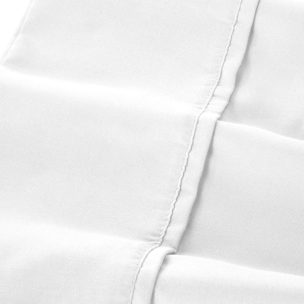 Myla 4 Piece Queen Sheet Set Stitched White Microfiber By Casagear Home BM301890
