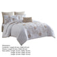 Miki 8 Piece Queen Comforter Set Embroidery White Beige By Casagear Home BM301919