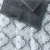 Oya 6 Piece Cotton Towel Set Quatrefoil Stitch White Gray By Casagear Home BM301927