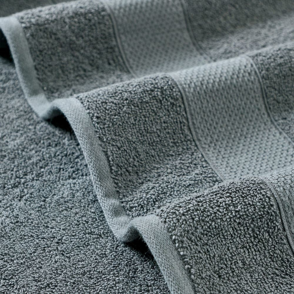 Nyx 6 Piece Soft Cotton Towel Set Striped White Dark Gray By Casagear Home BM301933