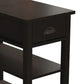 Fifo 24 Slim Side Table Cup Holder 2 Shelves Brown By Casagear Home BM301941