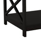 Hep 40 Coffee Table 1 Shelf Crossed Accent Frame Black By Casagear Home BM302005