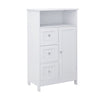 39" Storage Cabinet with 3 Drawers, 1 Open Shelf, White By Casagear Home