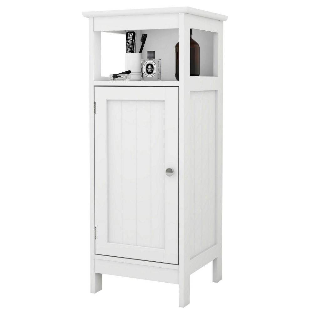 32 Tall Storage Cabinet with 1 Open Shelf Crisp White By Casagear Home BM302019