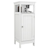 32" Tall Storage Cabinet with 1 Open Shelf, Crisp White By Casagear Home