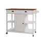 40 Rolling Kitchen Cart Rich Brown Wood Surface White By Casagear Home BM302023
