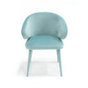 19 Inch Dining Chair Fully Upholstered Curved Back Aqua Blue Velour By Casagear Home BM302095