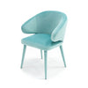 19 Inch Dining Chair Fully Upholstered Curved Back Aqua Blue Velour By Casagear Home BM302095