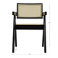 Cid Ayla 21 Inch Retro Dining Chair Woven Rattan Back Black Wenge Finish By Casagear Home BM302113