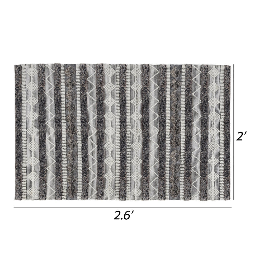Ako 2 x 3 Indoor Outdoor Small Area Rug Ivory Abstract Design Gray Tones By Casagear Home BM302350