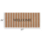 Oy 24 x 57 Coir Welcome Doormat Hand Screen Print Brown and Ivory Stripes By Casagear Home BM302353