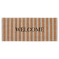 Oy 24 x 57 Coir Welcome Doormat, Hand Screen Print, Brown and Ivory Stripes By Casagear Home