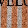 Oy 24 x 36 Coir Welcome Doormat Hand Screen Print Brown and Ivory Stripes By Casagear Home BM302354
