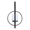 23 Inch Wall Sconce Candle Holder Glass Hurricane Keyhole Bracket Black By Casagear Home BM302383
