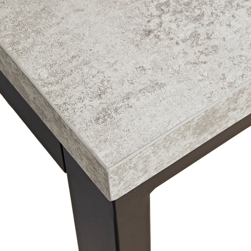 Modern 63 Inch Home Office Desk Faux Concrete Melamine Top Dark Pewter By Casagear Home BM302385