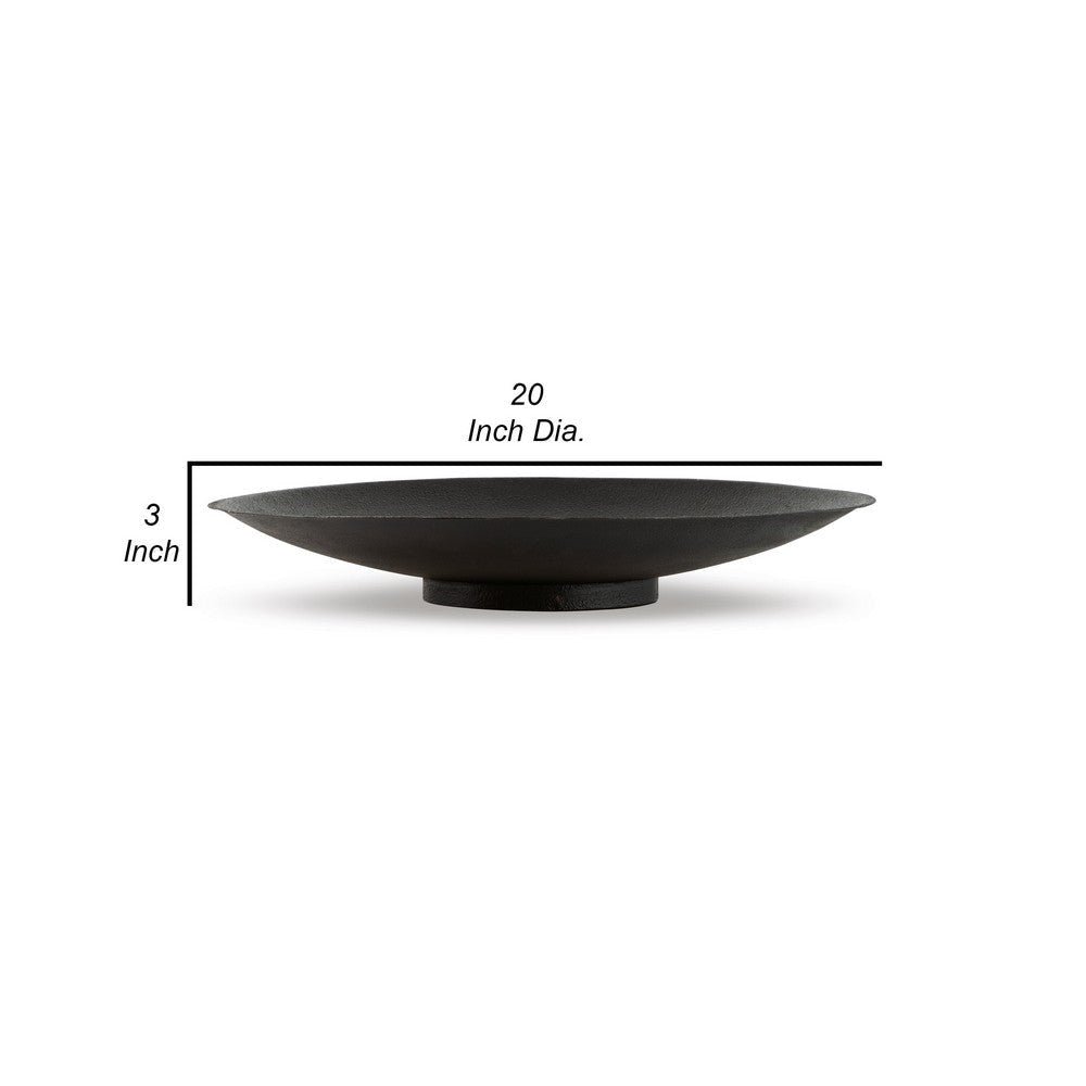 20 Inch Modern Display Bowl Antiqued Metal Design Warm Dark Brown Finish By Casagear Home BM302398