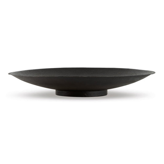 20 Inch Modern Display Bowl, Antiqued Metal Design, Warm Dark Brown Finish By Casagear Home