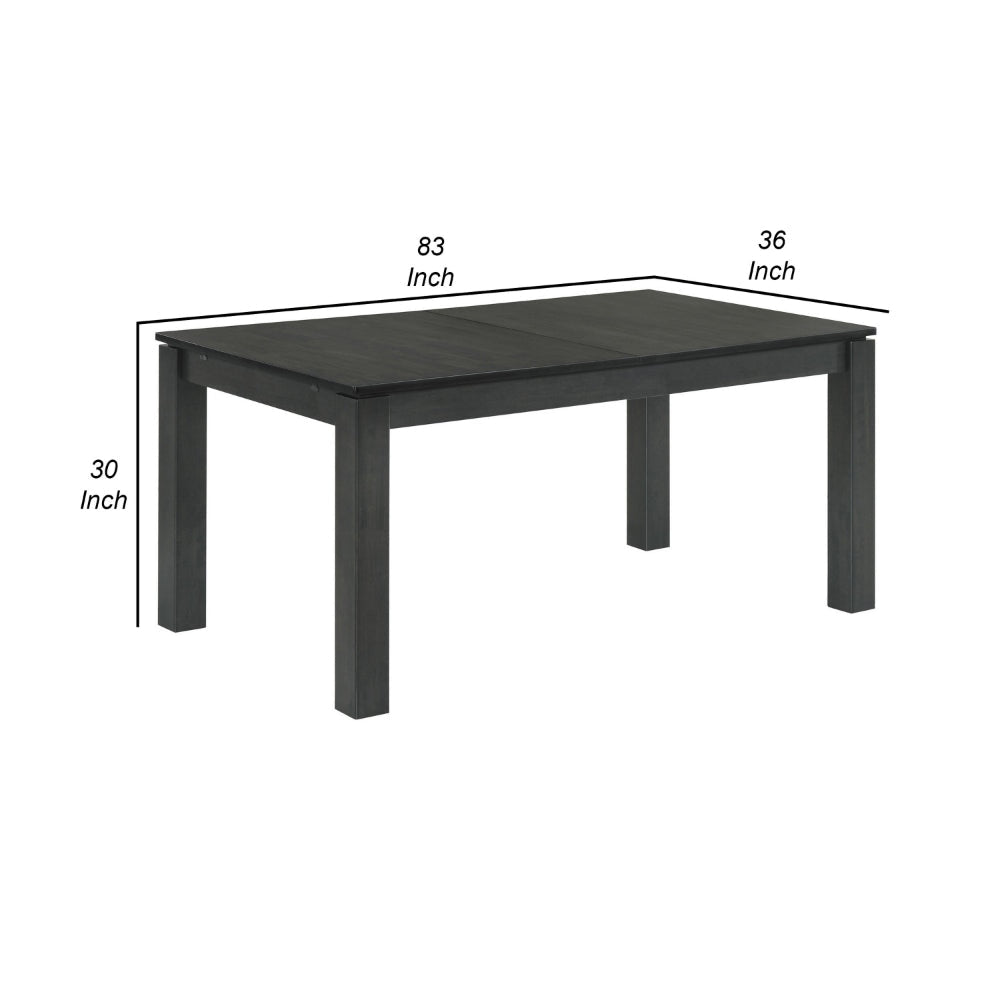 63-83 Inch Extendable Dining Table Self Store Butterfly Leaf Black Finish By Casagear Home BM302424