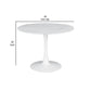Loxi 40 Inch Round Dining Table White Faux Marble Top Tulip Accent Body By Casagear Home BM302429