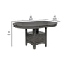 42-60 Inch Extendable Oval Dining Table Shelf Closed Storage Smooth Gray By Casagear Home BM302436