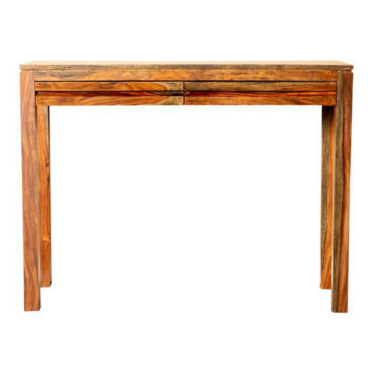 42 Inch Console Sofa Table, 2 Gliding Drawers, Sheesham Wood, Chestnut By Casagear Home