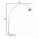 85 Inch Floor Lamp with Arched Body Binary Switch Marble Base Silver By Casagear Home BM302471