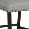 Lok 30 Inch Wood Barstool Set of 2 Nailhead Trim Padded Seating Gray By Casagear Home BM302481