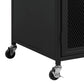 34 Inch Bar Cabinet On Wheels Wire Mesh Doors Wood Grain Details Black By Casagear Home BM302490