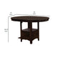 60 Inch Counter Height Table with Storage Open Shelf 6 Seater Brown By Casagear Home BM302498