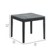Kyo 24 Inch End Table Gray Faux Marble Top Sandy Texturing Black Legs By Casagear Home BM302513