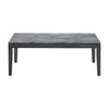 Kyo 47 Inch Coffee Table Gray Faux Marble Top Sandy Texturing Black Legs By Casagear Home BM302514