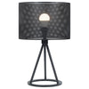 19 Inch Table Lamp Metal Mesh Drum Shade Tripod Style Base Matte Black By Casagear Home BM302520