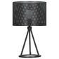 19 Inch Table Lamp, Metal Mesh Drum Shade, Tripod Style Base, Matte Black By Casagear Home