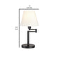 20 Inch Table Lamp Off White Fabric Empire Shade Swing Arm Matte Black By Casagear Home BM302521
