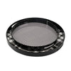 2 Piece Round Decorative Tray Plastic Frame Black and White Plaid Print By Casagear Home BM302538