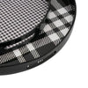 2 Piece Round Decorative Tray Plastic Frame Black and White Plaid Print By Casagear Home BM302538
