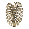 Linzo 25 Inch Metal Wall Hanging Decor Monstera Leaf Bright Gold Finish By Casagear Home BM302543