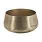 Set of 2 Metal Bowls Seude Gold Finish Curved Shape Streaked Texture By Casagear Home BM302549