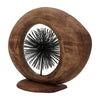 17 Inch Modern Sculpture Brown Mango Wood Frame Striking Open Eye Design By Casagear Home BM302557