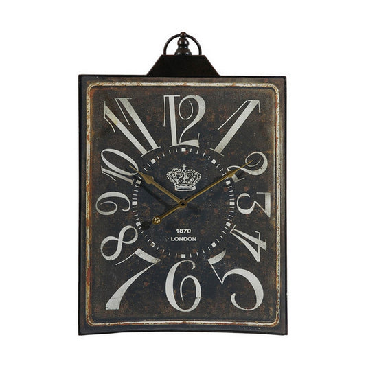 27 Inch Wall Clock, Decor, Vintage Visual Style, Distressed Black Finish By Casagear Home