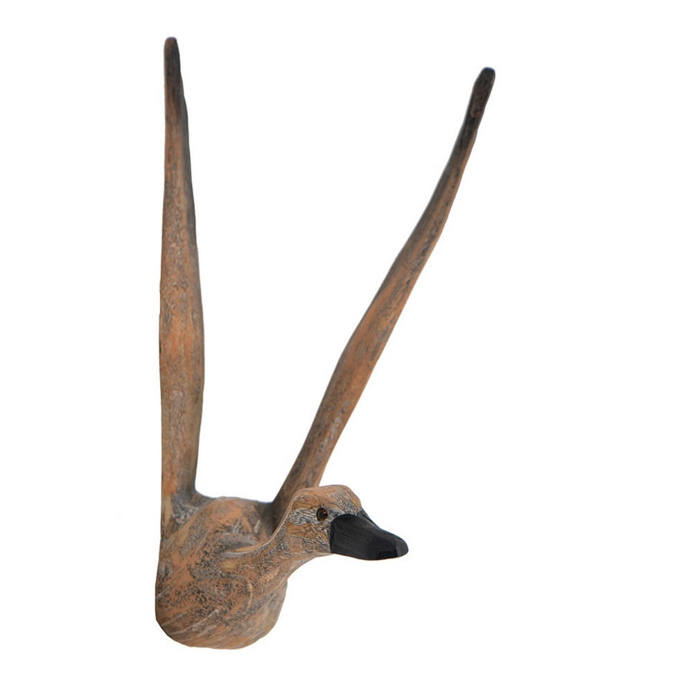 Set of 3 Flying Geese Wall Decorations Pine Wood Rustic Weathered Brown By Casagear Home BM302563