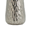 19 Inch Contemporary Tall Oblong Vase Silver Aluminum Hammered Texture By Casagear Home BM302566