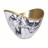 Sinzo 10 Inch Curved Bowl Gold Aluminum Textured Design Black White By Casagear Home BM302572