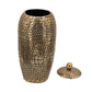 15 Inch Aluminum Urn Lidded Top Hammered Texture Antique Gold Finish By Casagear Home BM302581