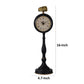 16 Inch Decorative Table Clock Pedestal Stand Black Metal Stone Accent By Casagear Home BM302583
