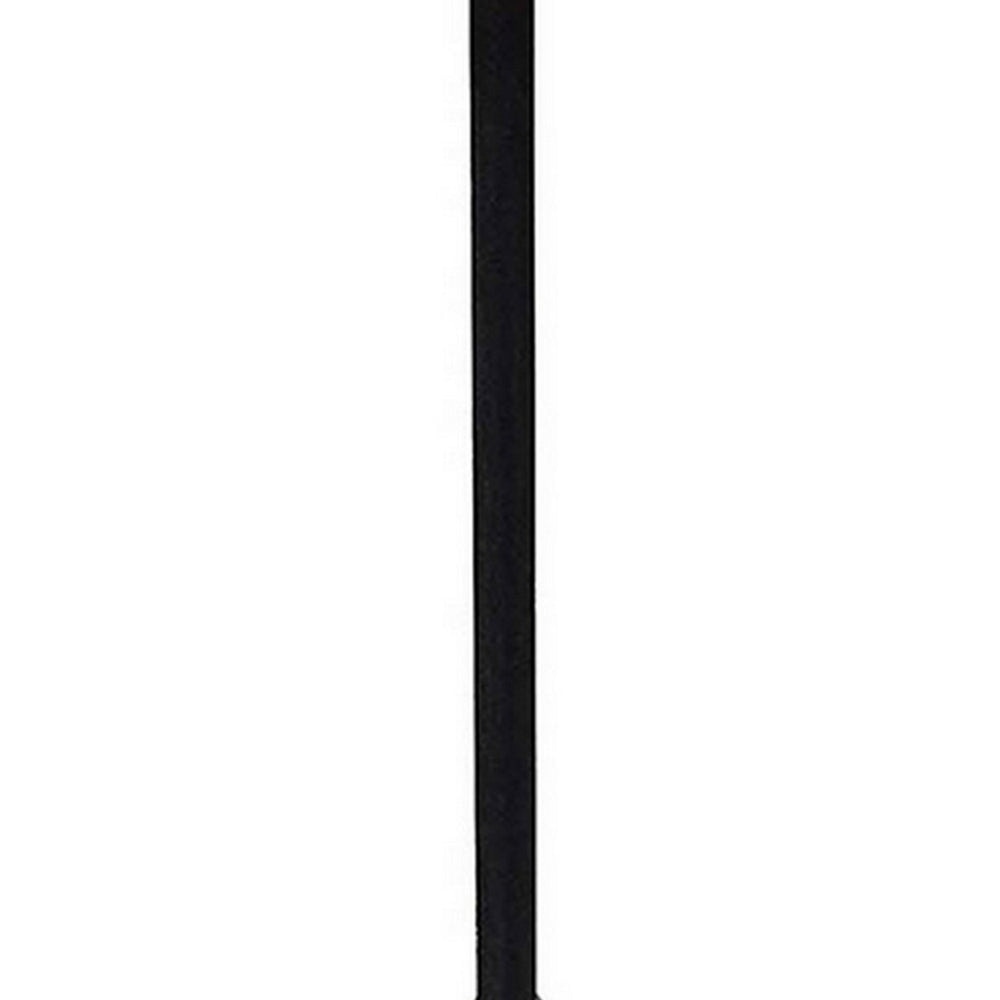 23 Inch Table Lamp Leather Wrapped Tapered Shade Aluminum Black Nickel By Casagear Home BM302585