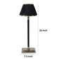 23 Inch Table Lamp Leather Wrapped Tapered Shade Aluminum Black Nickel By Casagear Home BM302585