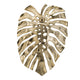 Linzo 19 Inch Aluminum Wall Hanging Bowl Monstera Leaf Bright Gold Finish By Casagear Home BM302603