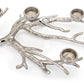 23 Inch Metal Tea Light Holder Tree Branch Design 4 Candle Slots Silver By Casagear Home BM302608